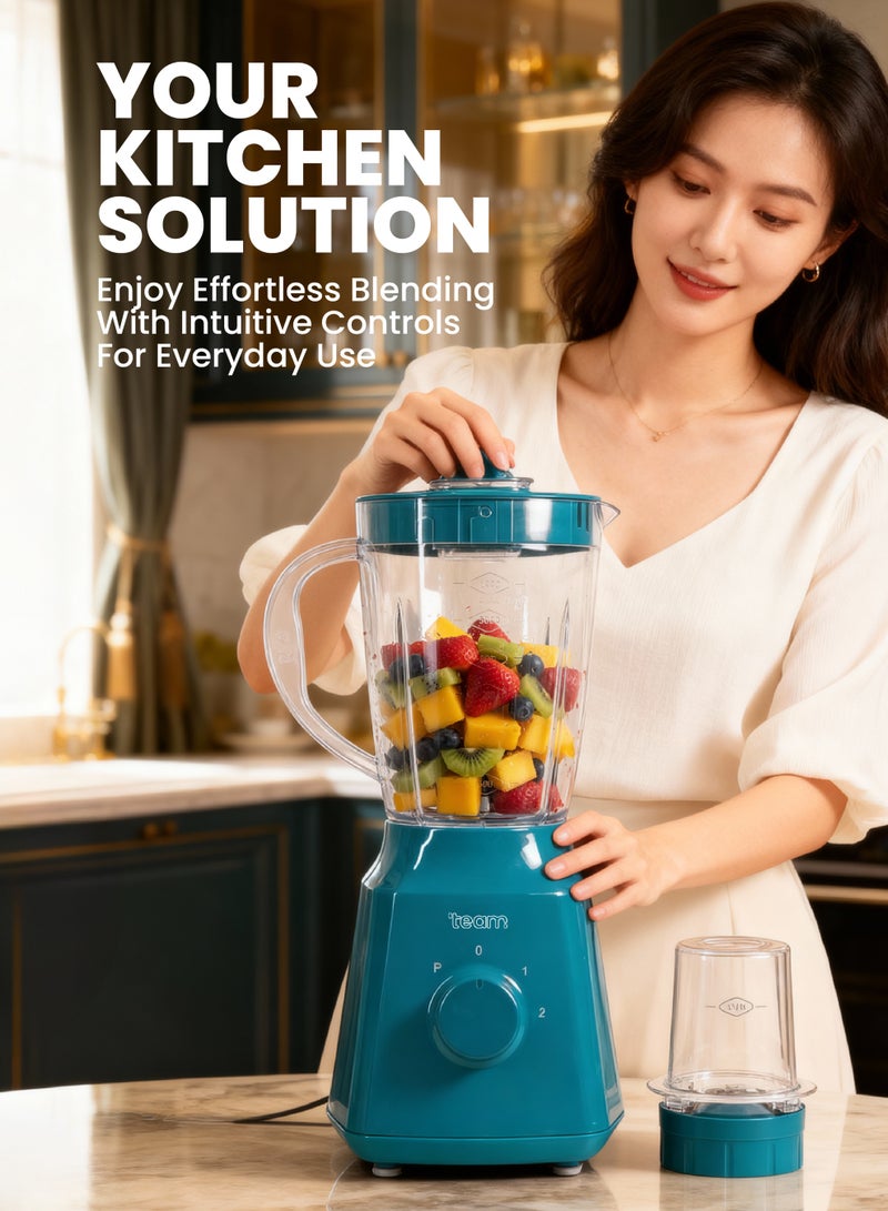 تيم Team Blender  – Powerful 350W Electric Blender with 1.5L Durable Jar, 2-Speed + Pulse Function - Image 2
